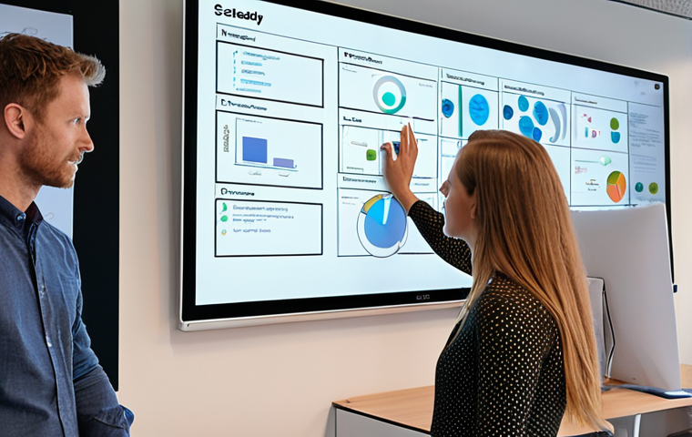A diverse team of professionals in a vibrant, modern Dutch office. One person is deeply immersed in critical thinking, analyzing complex data on a sleek, minimalist screen, clearly interpreting insights generated by AI. Another is actively brainstorming and sketching innovative solutions on a whiteboard, fostering creative problem-solving. The scene highlights human empathy and effective communication through their engaged body language and collaborative interactions. Advanced technology, such as smart displays or subtle holographic projections, are seamlessly integrated as tools, enhancing human collaboration and ingenuity. The atmosphere is dynamic, optimistic, and forward-looking, emphasizing human leadership and unique skills in an AI-augmented environment. Realistic, contemporary, professional, warm lighting, Dutch aesthetic.